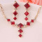 Set de bijuterii placat Aur 14k , Red Crystal cod 722