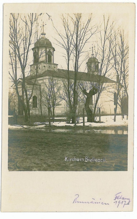 3103 - BILIESTI, Vrancea, Church - old postcard, real PHOTO - unused - 1917