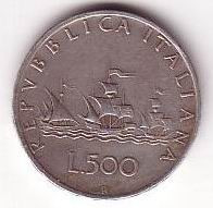 moneda argint -500 lire 1960-ITALIA foto