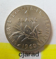 Moneda 1 Franc - Franta, anul 1960 *cod 1706 foto