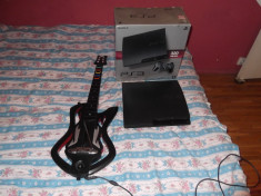 Vand consola PS3 slim 320gb + jocuri+ chitara guitar hero+ cablu hdmi foto