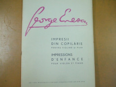 George Enescu partitura impresii din copilarie op. 28 1964 Enesco impressions foto