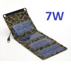 Panou Solar 7W , Pliabil / Portabil ,Incarcator Acumulatori, Power Bank ,Telefon foto