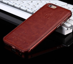 Husa Luxury maro brown Iphone 6 4,7&amp;quot; margine bumper metalic + folie ecran foto