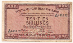 AFRICA DE SUD RESERVE BANK 10 Shillings 1941 F foto