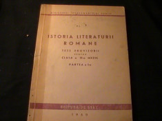ISTORIA LITERATURII ROMANE-TEZE PROVIZORII- CLS-9-A foto