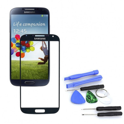 Sticla display fata pentru Samsung Galaxy S5 negru + kit scule foto