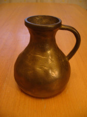 Vas din bronz masiv (aprox. 1,25kg) cu maner ,obiect de colectie foto