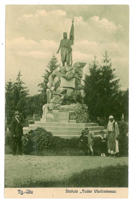 2818 - TARGU-JIU, Gorj, Statue T. Vladimirescu - old postcard - unused foto