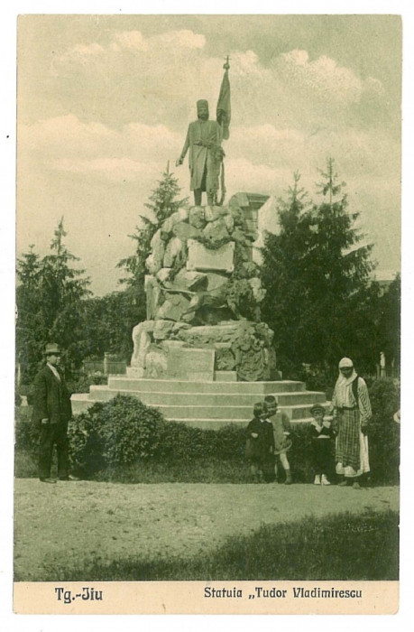 2818 - TARGU-JIU, Gorj, Statue T. Vladimirescu - old postcard - unused