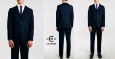 Massacri by CERRUTI COSTUM Barbati Bleumarin, 100% Lana FOARTE ELEGANT Marime 58 foto