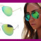 Ochelari de soare Bicolor TIP OGLINDA Verde/Lime + CADOU SACULET