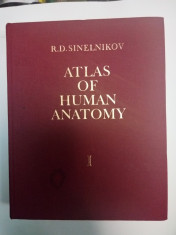 ATLAS OF HUMAN ANATOMY- SINELNIKOV -VOLUMUL 1 ( atlas de anatomie umana)-engleza foto