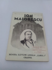 ION MAIORESCU* REVISTA ELEVILOR LICEULUI CAROL I *CRAIOVA *NR. FESTIV* 1933 foto