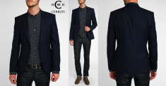 Massacri by CERRUTI 1881 Sacou Barbati Bleumarin, 100% Lana, ELEGANT, Marime 56 foto