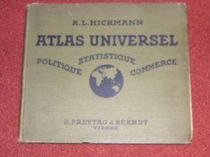 A.L. Hickmann - Atlas Universel - Politique, Statistique, Commerce (1924) foto