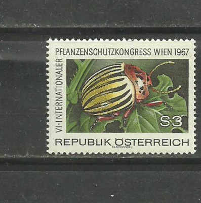 Austria 1967 &amp;ndash; PROTEJAREA PLANTELOR, GANDACUL DE COLORADO , timbru MNH, B44 foto