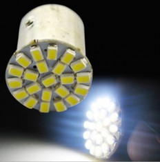 Led bec BA15S P21W 22 smd 3528 de culoare alb foto