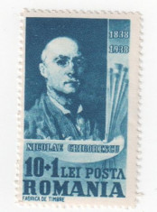 Nicolae Grigorescu, 1938, 10+1 lei, NEOBLITERAT foto