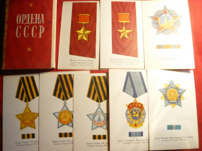 Carnet cu 32 Ilustrate - Decoratii URSS 1972 , tiraj 100 000