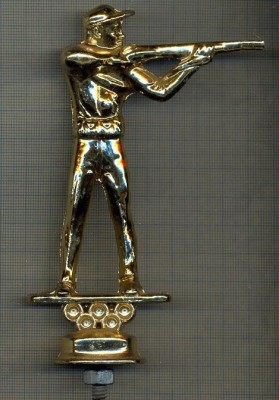 ATAM2001 911- STATUETA TROFEU SPORTIV TIR-CERCURI OLIMPICE-starea care se vede foto