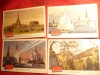 Set 10 Ilustrate de autor -Republicile Sovietice , cu drapele , URSS, Necirculata, Printata