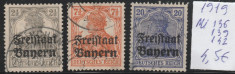 Bayern - timbre stampilate - 1919 - supratipar- mi 136,139, 142 foto