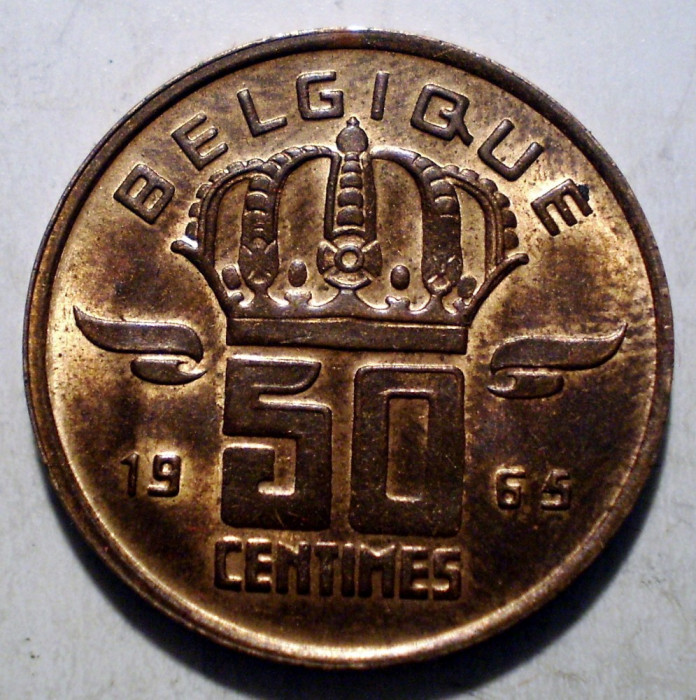 1.748 BELGIA 50 CENTIMES 1965 XF/AUNC EROARE