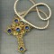 ATAM2001 947 - MEDALION CRUCE CU SNUR TIP FERMOAR(ZIP) -starea care se vede