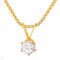 Superb Lantisor de Argint 925 placat cu Aur 14k cu CZ 0.5 carate