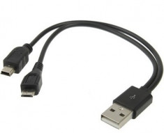 Cablu micro USB / mini USB Black foto