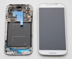 Display Original Samsung Galaxy S4 i9505 Alb, Touchscreen, Rama, Buton Home foto