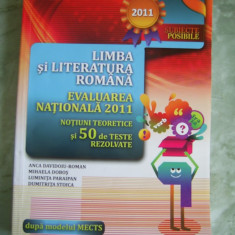 LIMBA SI LITERATURA ROMANA EVALUARE NATIONALA ,NOTIUNI TEORETICE 50 TESTE