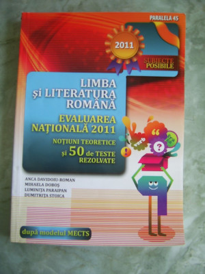 LIMBA SI LITERATURA ROMANA EVALUARE NATIONALA ,NOTIUNI TEORETICE 50 TESTE foto