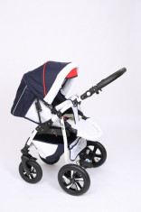 Carucior 2 in 1 Q9 Baby Merc Color 24 (Rosu cu Gri Denim) Baby-Merc foto