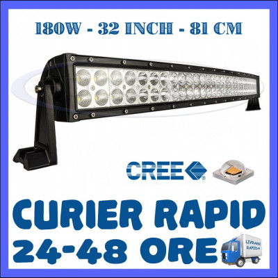 PROIECTOR LED CREE CURBAT, COMBO BEAM, 81 CM 180W, 12V 24V, OFFROAD SUV UTILAJE foto