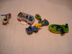 Playmobil 1-2-3 - Lot 6 jucarii : autobuz, barca, motocicleta, elicopter etc foto