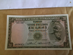 TIMOR 20 ESCUDOS 1967 UNC foto