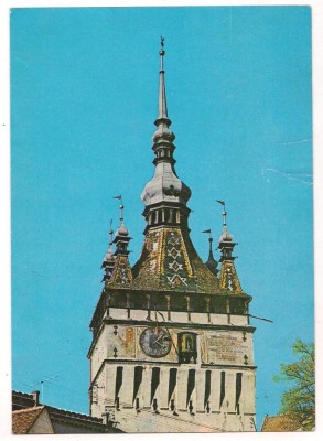 % carte postala(marca fixa)-SIGHISOARA -TURNUL CU CEAS foto