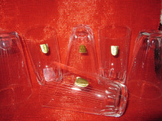 SET 6 PAHARE DIN CRISTAL REGENHUTTE BAVARIA LUCRATE MANUAL H 11 CM foto