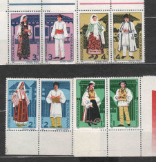 1987 Romania LP 1189a-Costume populare romanesti(seris de 4 dipticuri)-MNH foto