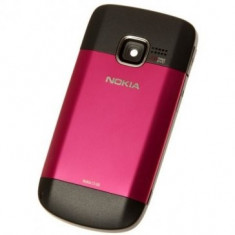 Carcasa mijloc si capac baterie Nokia C3 Originala Roz Produs SWAP foto