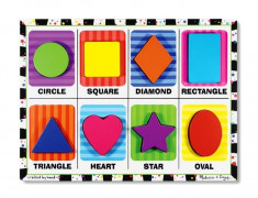 Puzzle Lemn In Relief Forme Geometrice Melissa And Doug foto