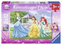 Puzzle Printesele Disney, 2X12 Piese foto