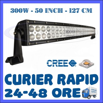 PROIECTOR LED CREE CURBAT, COMBO BEAM, 127 CM 300W, 12V 24V, OFFROAD SUV UTILAJE foto