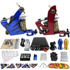 Kit de tatuat complet 2 masini sursa si accesorii,kit tattoo foto