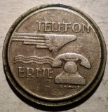 1.823 UNGARIA JETON TELEFONIC TELEFON ERME MAGYAR POSTA 21mm