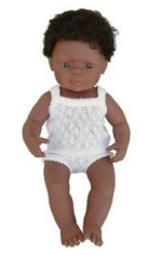 Baby Afroamerican Baiat Miniland 38 Cm foto