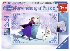 Puzzle Frozen Surori Pentru Totdeauna, 2X24 Piese foto