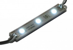 Modul 3 LEDuri SMD 5050, 12V, alb rece, exterior, cod:10100614 foto
